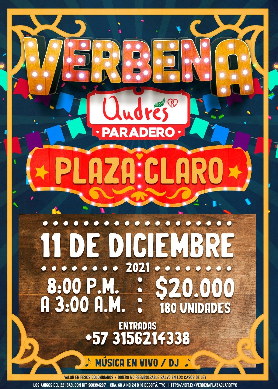 TERMINOS Y CONDICIONES LA VERBENA PLAZA CLARO