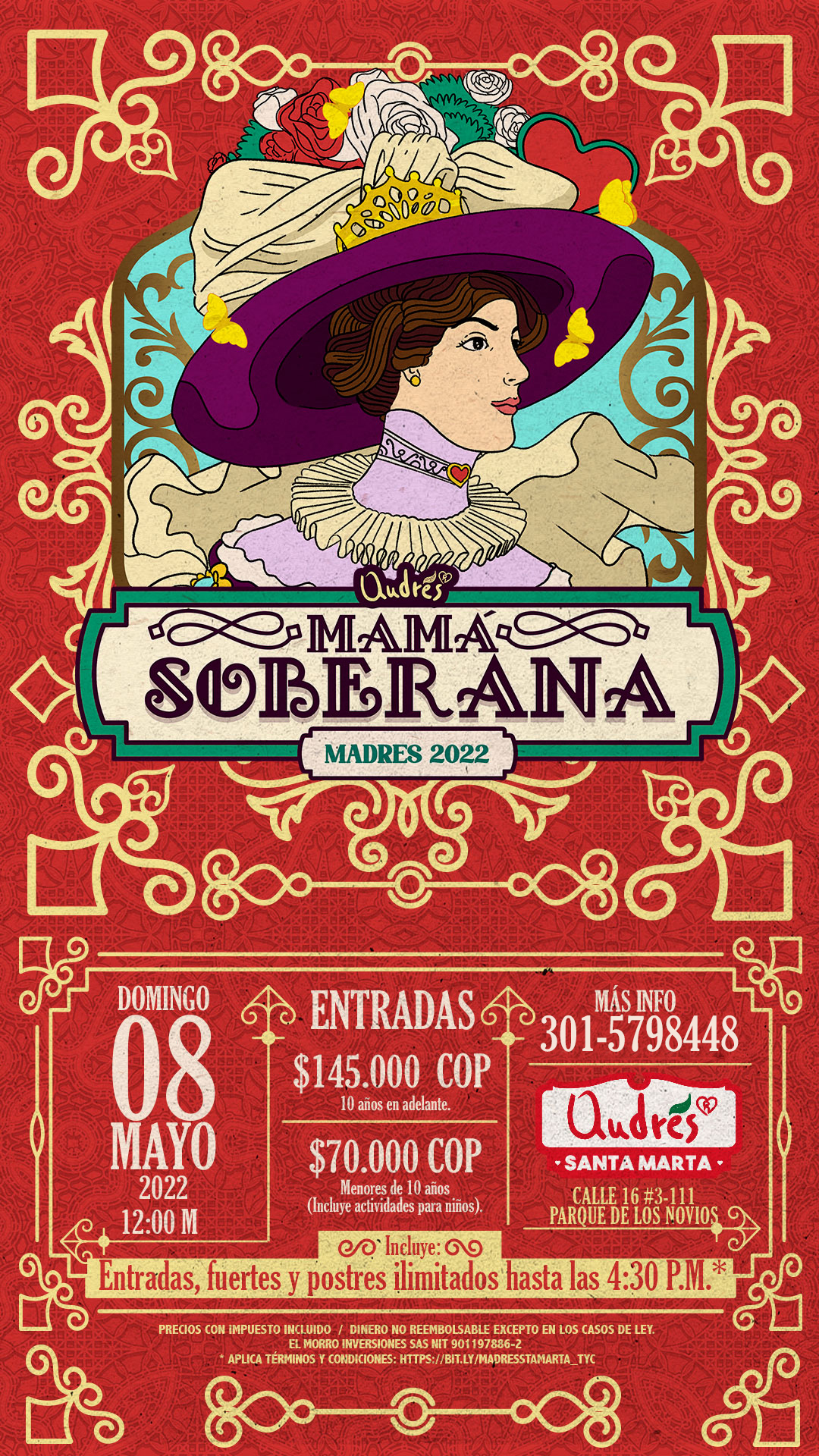 MAMÁ SOBERANA EN ANDRÉS SANTA MARTA TÉRMINOS Y CONDICIONES